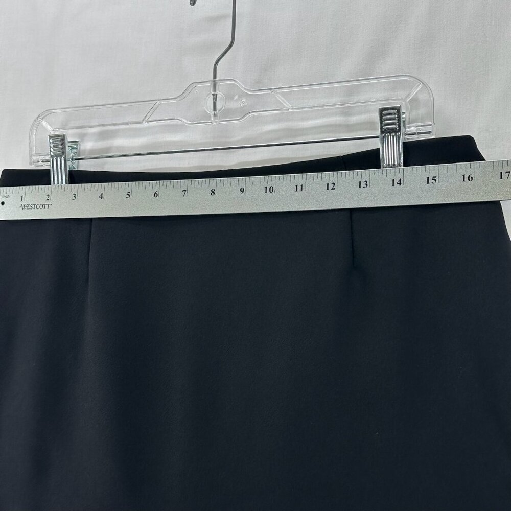 Banana Republic Flounce Mini Skirt Womens Sz 10 Back Zip Lined Ruffle Hem Black - Picture 7 of 13